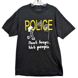 Better Days Graphic T-Shirt Shoot Hoops Not People Los Angeles Black Mens Size L